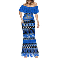 Personalised New Zealand Christmas Mermaid Dress Aotearoa Kiwi Meri Kirihimete Blue Version LT14 - Polynesian Pride