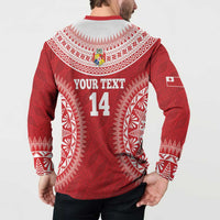 Custom Tonga Mate Maa Button Sweatshirt Go Champions Tongan Ngatu - Red LT14 - Polynesian Pride