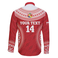 Custom Tonga Mate Maa Family Matching Long Sleeve Bodycon Dress and Hawaiian Shirt Go Champions Tongan Ngatu - Red