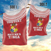 Custom Tonga Mate Maa Garden Flag Go Champions Tongan Ngatu - Red LT14 - Polynesian Pride