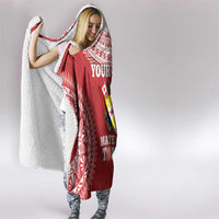 Custom Tonga Mate Maa Hooded Blanket Go Champions Tongan Ngatu - Red LT14 - Polynesian Pride