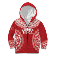 Custom Tonga Mate Maa Kid Hoodie Go Champions Tongan Ngatu - Red