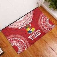 Custom Tonga Mate Maa Rubber Doormat Go Champions Tongan Ngatu - Red LT14 - Polynesian Pride
