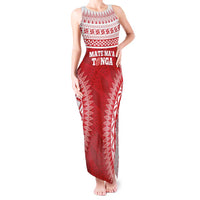 Custom Tonga Mate Maa Tank Maxi Dress Go Champions Tongan Ngatu - Red LT14 Women Red - Polynesian Pride