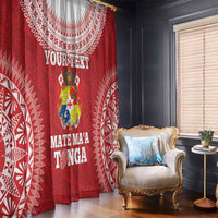 Custom Tonga Mate Maa Window Curtain Go Champions Tongan Ngatu - Red LT14 - Polynesian Pride