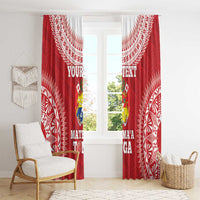 Custom Tonga Mate Maa Window Curtain Go Champions Tongan Ngatu - Red LT14 - Polynesian Pride