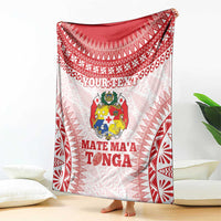 Custom Tonga Mate Maa Blanket Go Champions Tongan Ngatu - White LT14 - Polynesian Pride