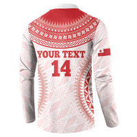 Custom Tonga Mate Maa Button Sweatshirt Go Champions Tongan Ngatu - White LT14 - Polynesian Pride