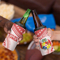 Personalised Tonga Mate Maa 4 in 1 Can Cooler Tumbler Go Champions Tongan Ngatu - White