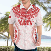 Custom Tonga Mate Maa Hawaiian Shirt Go Champions Tongan Ngatu - White LT14 - Polynesian Pride