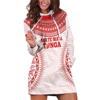 Custom Tonga Mate Maa Hoodie Dress Go Champions Tongan Ngatu - White LT14 White - Polynesian Pride