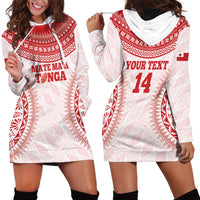 Custom Tonga Mate Maa Hoodie Dress Go Champions Tongan Ngatu - White LT14 - Polynesian Pride
