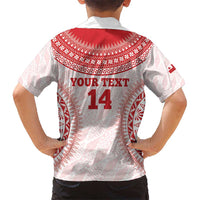 Custom Tonga Mate Maa Kid Hawaiian Shirt Go Champions Tongan Ngatu - White