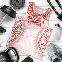 Custom Tonga Mate Maa Men Tank Top Go Champions Tongan Ngatu - White LT14 - Polynesian Pride