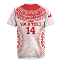 Custom Tonga Mate Maa Rugby Jersey Go Champions Tongan Ngatu - White LT14 - Polynesian Pride