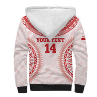 Custom Tonga Mate Maa Sherpa Hoodie Go Champions Tongan Ngatu - White LT14 - Polynesian Pride
