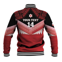 Custom Mate Maa Tonga XIII Baseball Jacket Tongan Kupesi Ngatu - Rugby Style LT14 - Polynesian Pride
