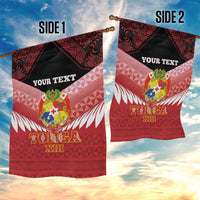Custom Mate Maa Tonga XIII Garden Flag Tongan Kupesi Ngatu - Rugby Style LT14 - Polynesian Pride