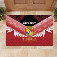 Custom Mate Maa Tonga XIII Rubber Doormat Tongan Kupesi Ngatu - Rugby Style LT14 Red - Polynesian Pride