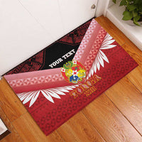 Custom Mate Maa Tonga XIII Rubber Doormat Tongan Kupesi Ngatu - Rugby Style LT14 - Polynesian Pride