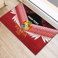 Custom Mate Maa Tonga XIII Rubber Doormat Tongan Kupesi Ngatu - Rugby Style LT14 - Polynesian Pride