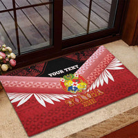 Custom Mate Maa Tonga XIII Rubber Doormat Tongan Kupesi Ngatu - Rugby Style LT14 - Polynesian Pride