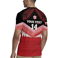Custom Mate Maa Tonga XIII Rugby Jersey Tongan Kupesi Ngatu - Rugby Style LT14 - Polynesian Pride