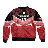 Custom Mate Maa Tonga XIII Sleeve Zip Bomber Jacket Tongan Kupesi Ngatu - Rugby Style