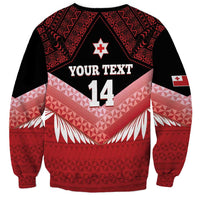 Custom Mate Maa Tonga XIII Sweatshirt Tongan Kupesi Ngatu - Rugby Style LT14 - Polynesian Pride