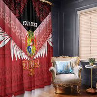 Custom Mate Maa Tonga XIII Window Curtain Tongan Kupesi Ngatu - Rugby Style LT14 - Polynesian Pride