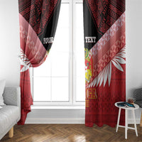 Custom Mate Maa Tonga XIII Window Curtain Tongan Kupesi Ngatu - Rugby Style LT14 - Polynesian Pride