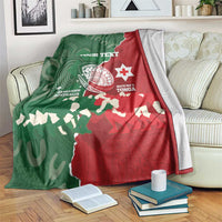 Custom Tonga And Australia Rugby Blanket Mate Maa Tongan Ngatu Mix Kangaroos Aboriginal LT14 Green - Polynesian Pride
