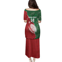 Custom Tonga And Australia Rugby Family Matching Puletasi and Hawaiian Shirt Mate Maa Tongan Ngatu Mix Kangaroos Aboriginal