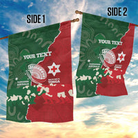 Custom Tonga And Australia Rugby Garden Flag Mate Maa Tongan Ngatu Mix Kangaroos Aboriginal LT14 - Polynesian Pride