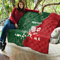 Custom Tonga And Australia Rugby Quilt Mate Maa Tongan Ngatu Mix Kangaroos Aboriginal