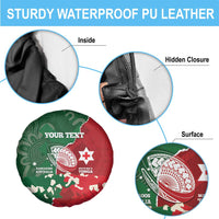 Custom Tonga And Australia Rugby Spare Tire Cover Mate Maa Tongan Ngatu Mix Kangaroos Aboriginal LT14 - Polynesian Pride