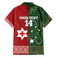 Custom Mate Maa Tonga And Kangaroo Australia Hawaiian Shirt Tongan Kupesi Mix Aboriginal Art LT14 - Polynesian Pride