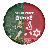 Custom Mate Maa Tonga And Kangaroo Australia Spare Tire Cover Tongan Kupesi Mix Aboriginal Art LT14 - Polynesian Pride