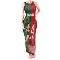 Custom Mate Maa Tonga And Kangaroo Australia Tank Maxi Dress Tongan Kupesi Mix Aboriginal Art LT14 Women Green - Polynesian Pride