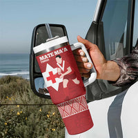 Personalised Mate Maa Tonga And Kangaroo Australia Tumbler With Handle Tongan Kupesi Mix Aboriginal Art LT14 - Polynesian Pride