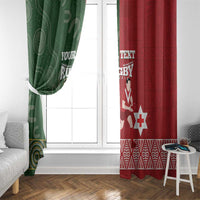 Custom Mate Maa Tonga And Kangaroo Australia Window Curtain Tongan Kupesi Mix Aboriginal Art LT14 - Polynesian Pride