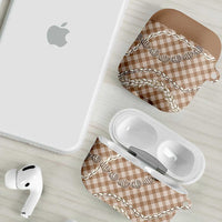 Brown Aloha Hawaii Shell Lei AirPods Case Palaka Hebrew Cone Honey Cowrie Elegant Curves LT14 - Polynesian Pride