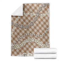 Brown Aloha Hawaii Shell Lei Blanket Palaka Hebrew Cone Honey Cowrie Elegant Curves - Polynesian Pride