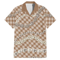 Brown Aloha Hawaii Shell Lei Hawaiian Shirt Palaka Hebrew Cone Honey Cowrie Elegant Curves LT14 Brown - Polynesian Pride