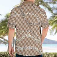 Brown Aloha Hawaii Shell Lei Hawaiian Shirt Palaka Hebrew Cone Honey Cowrie Elegant Curves LT14 - Polynesian Pride