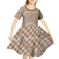 Brown Aloha Hawaii Shell Lei Kid Short Sleeve Dress Palaka Hebrew Cone Honey Cowrie Elegant Curves LT14 - Polynesian Pride