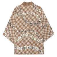 Brown Aloha Hawaii Shell Lei Kimono Palaka Hebrew Cone Honey Cowrie Elegant Curves - Polynesian Pride