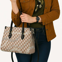 Brown Aloha Hawaii Shell Lei Leather Bag Palaka Hebrew Cone Honey Cowrie Elegant Curves LT14 - Polynesian Pride