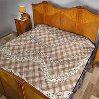 Brown Aloha Hawaii Shell Lei Quilt Palaka Hebrew Cone Honey Cowrie Elegant Curves - Polynesian Pride