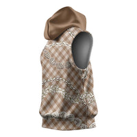 Brown Aloha Hawaii Shell Lei Sleeveless Hoodie Palaka Hebrew Cone Honey Cowrie Elegant Curves LT14 - Polynesian Pride